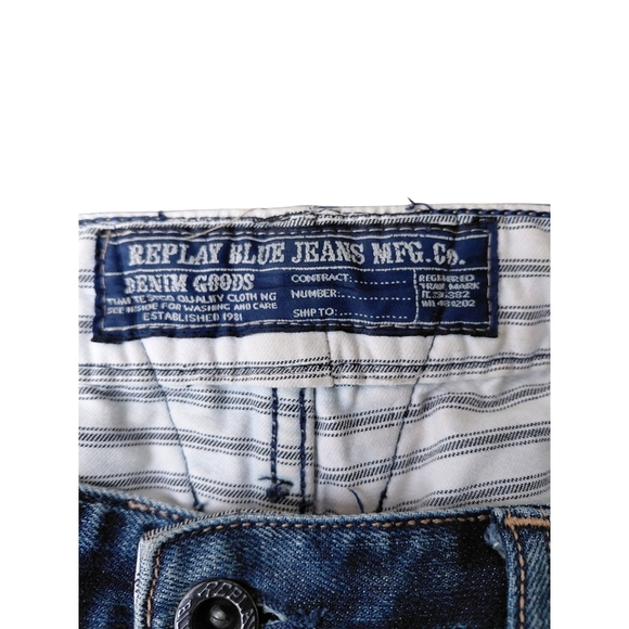 Replay Blue Straight Jeans Classic Fit - Picture 11 of 13